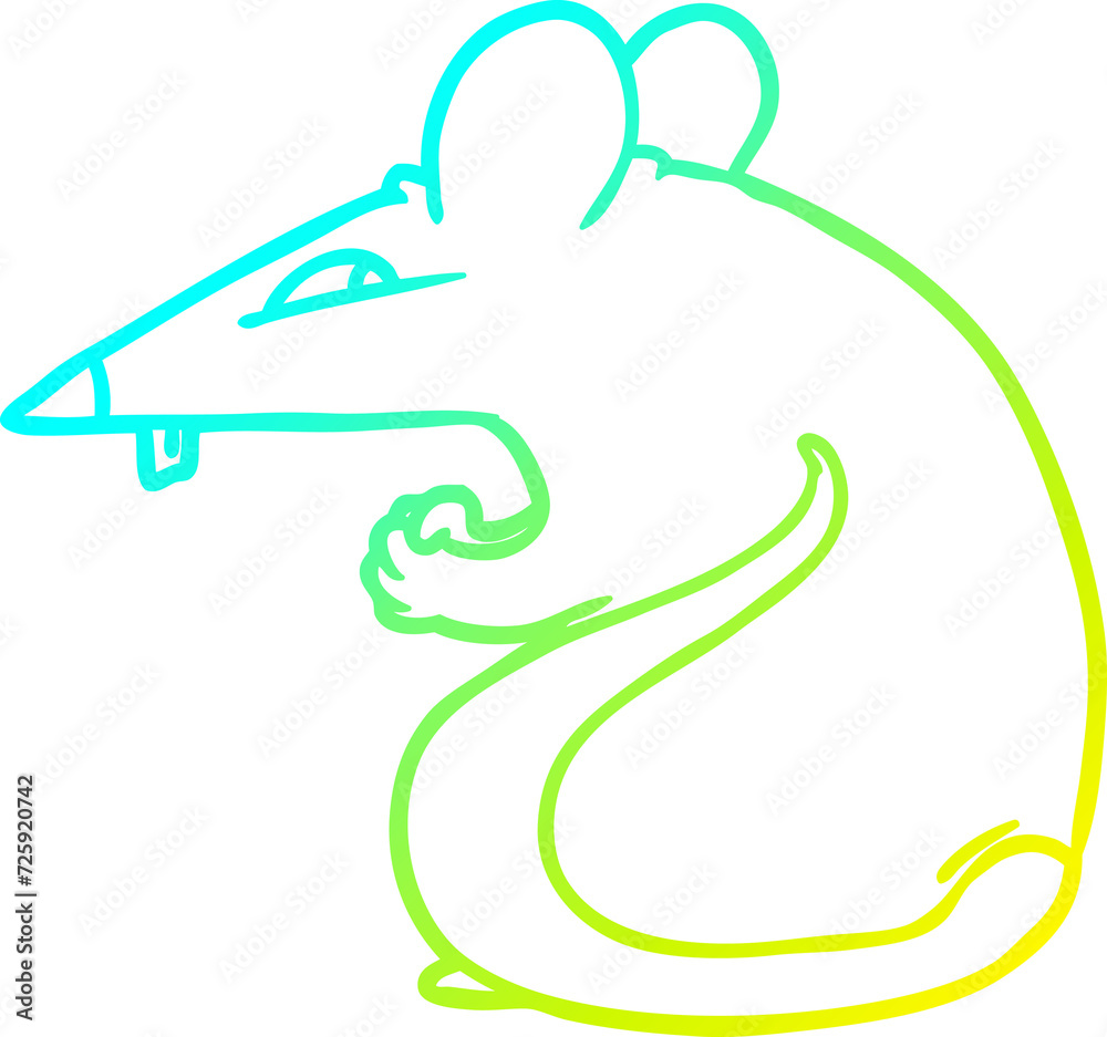 Obraz premium cold gradient line drawing sly cartoon rat