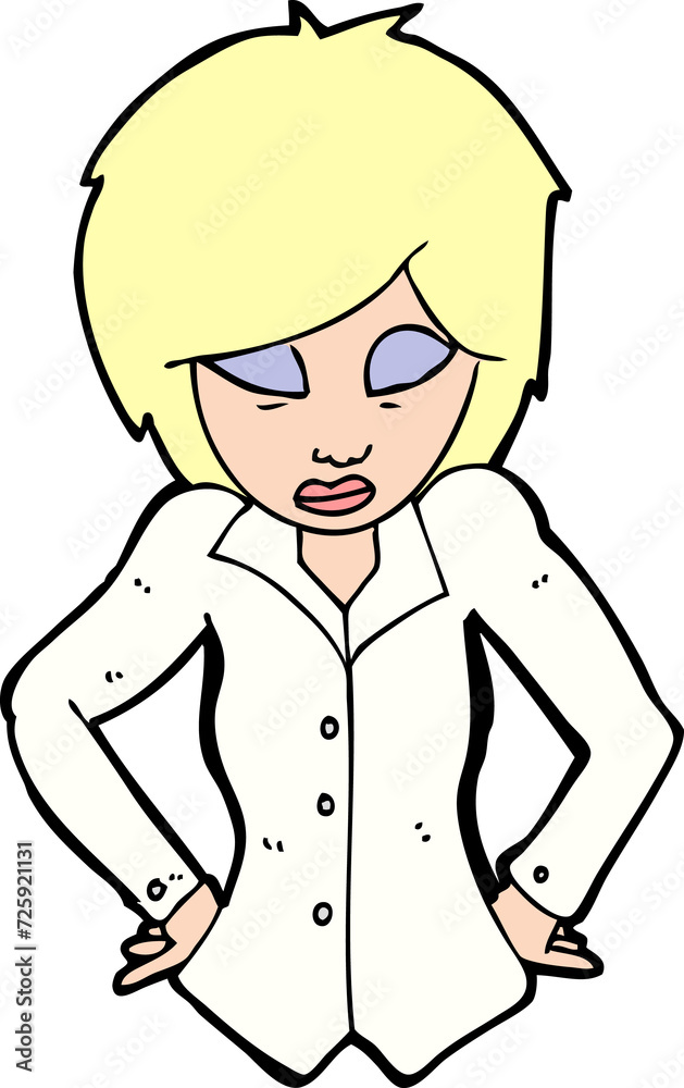 cartoon woman with hands on hips