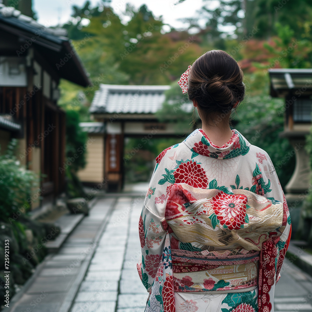 High-Quality Travel Photograph Showcasing Traditional Japanese Kimono