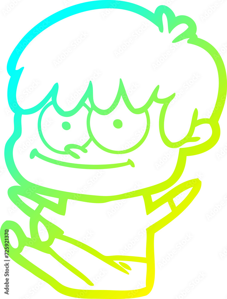 cold gradient line drawing happy cartoon man cold gradient line drawing happy cartoon man