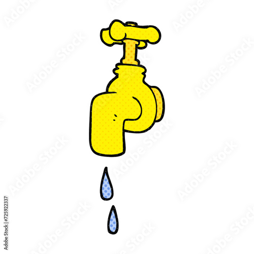 cartoon dripping faucet