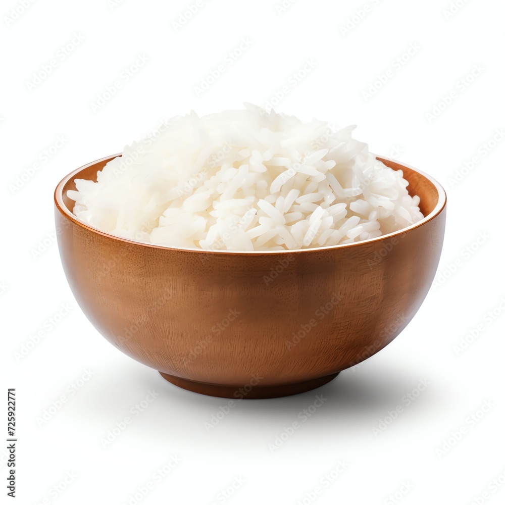 a Rice in a bowl, studio light , isolated on white background a Rice in a bowl, studio light , isolated on white background