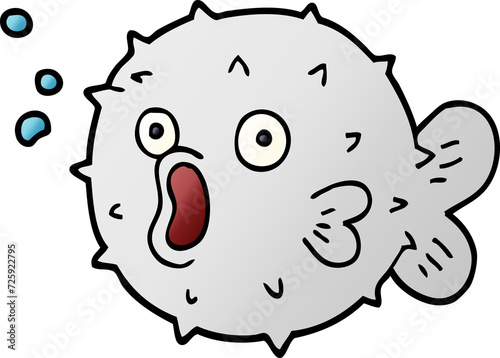 Photography cartoon doodle blow fish