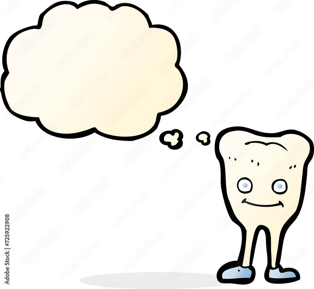cartoon happy tooth with thought bubble cartoon happy tooth with thought bubble