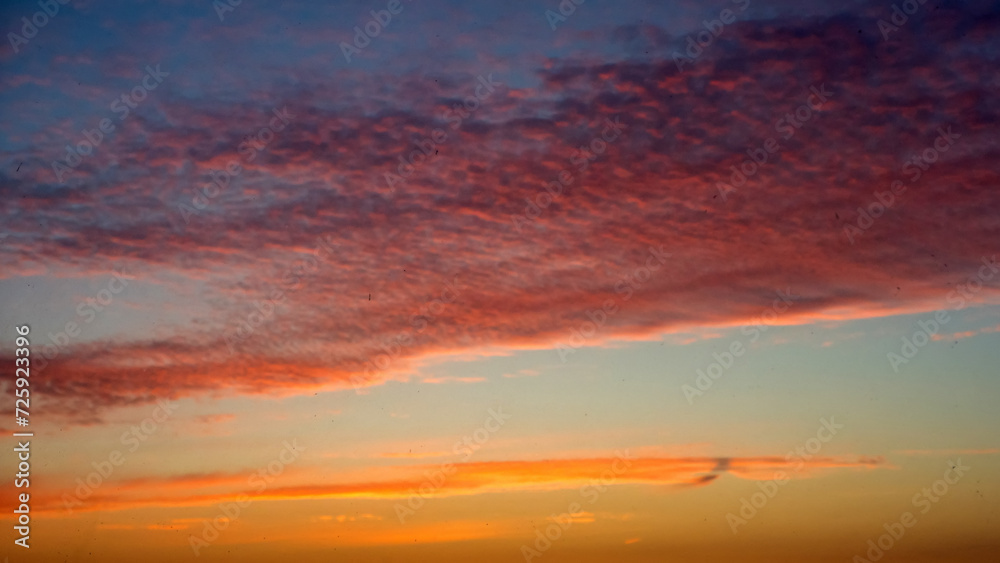 Fototapeta premium dusk with awesome sunset sky from Golden hour to blue hour 