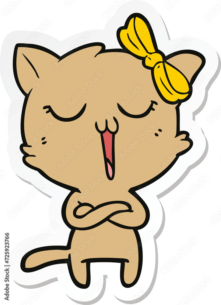 sticker of a cartoon cat sticker of a cartoon cat