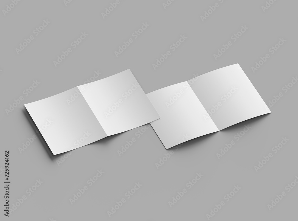 Blank Half Fold US letter brochure render to present your design Blank Half Fold US letter brochure render to present your design