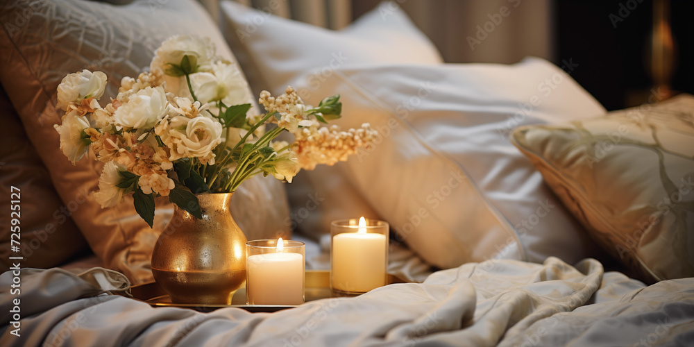 Luxury bedroom design peach shades stylish bedroom small candles table bedroom interior design Luxury bedroom design peach shades stylish bedroom small candles table bedroom interior design