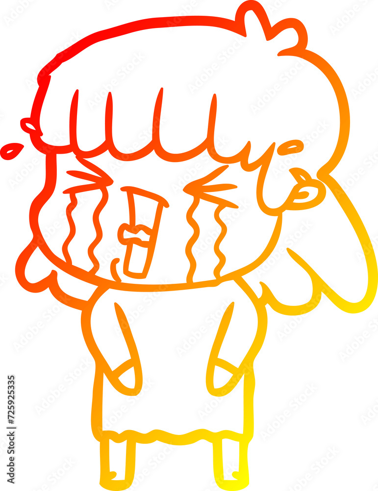 warm gradient line drawing cartoon woman warm gradient line drawing cartoon woman
