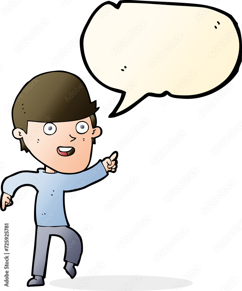 cartoon happy man with speech bubble cartoon happy man with speech bubble