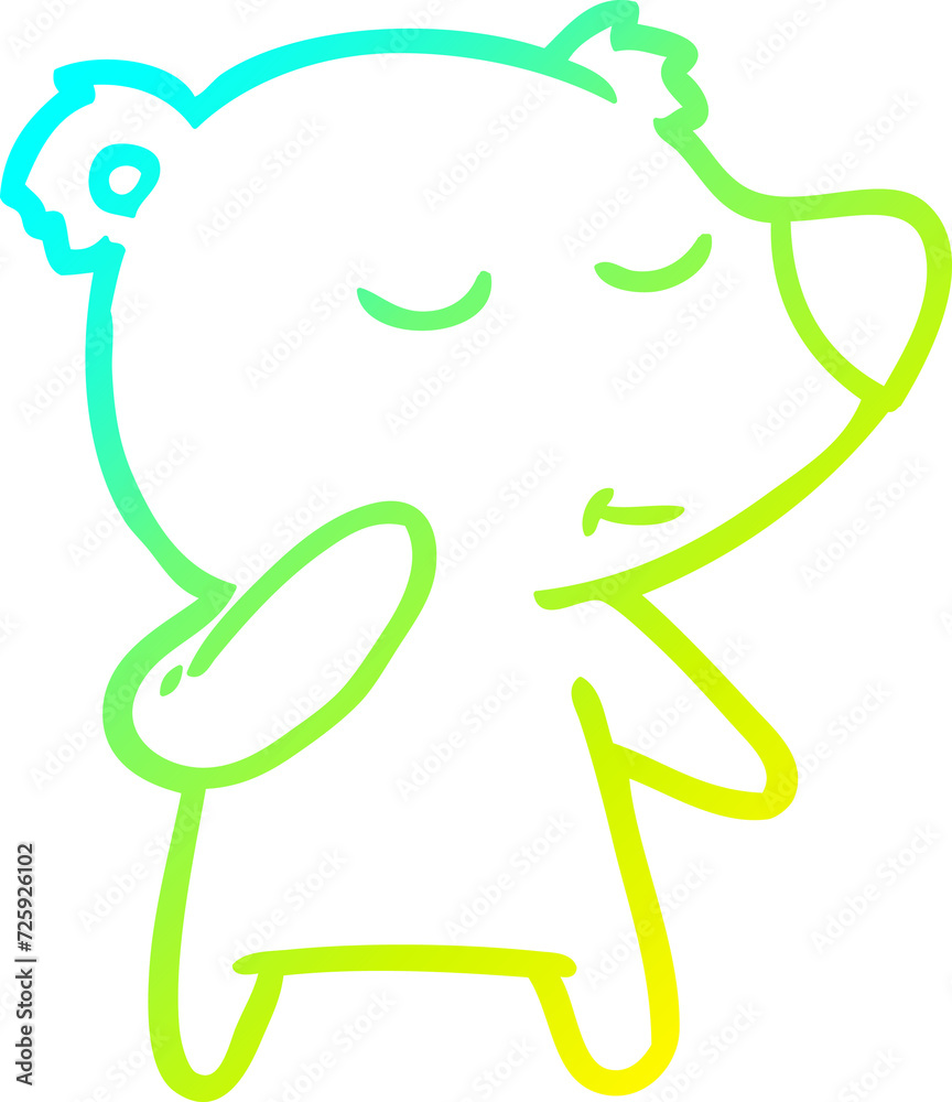 cold gradient line drawing cartoon polar bear considering cold gradient line drawing cartoon polar bear considering
