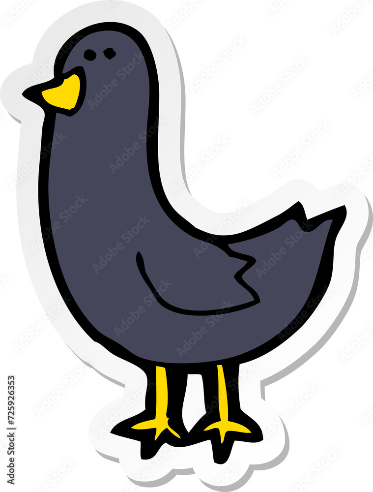 sticker of a cartoon bird sticker of a cartoon bird