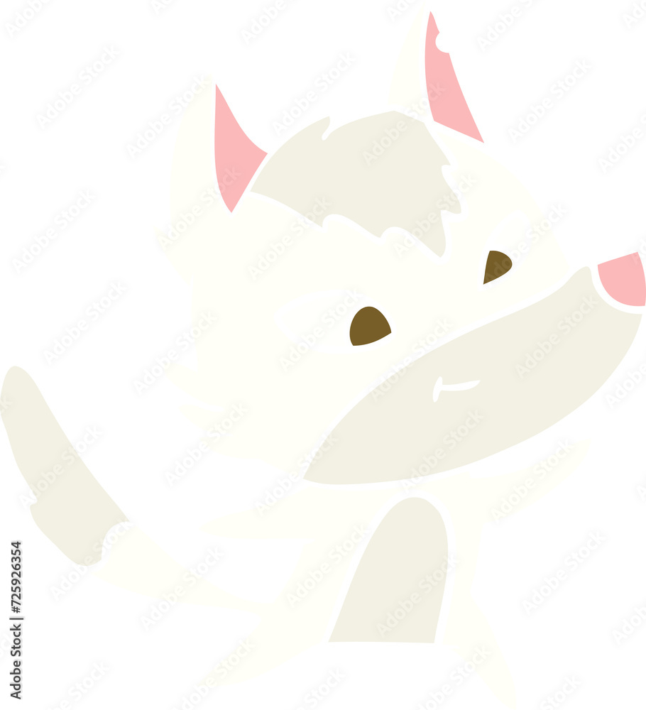 friendly flat color style cartoon wolf friendly flat color style cartoon wolf