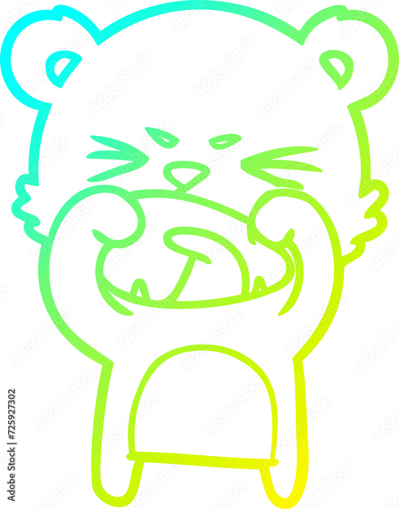cold gradient line drawing angry cartoon bear cold gradient line drawing angry cartoon bear