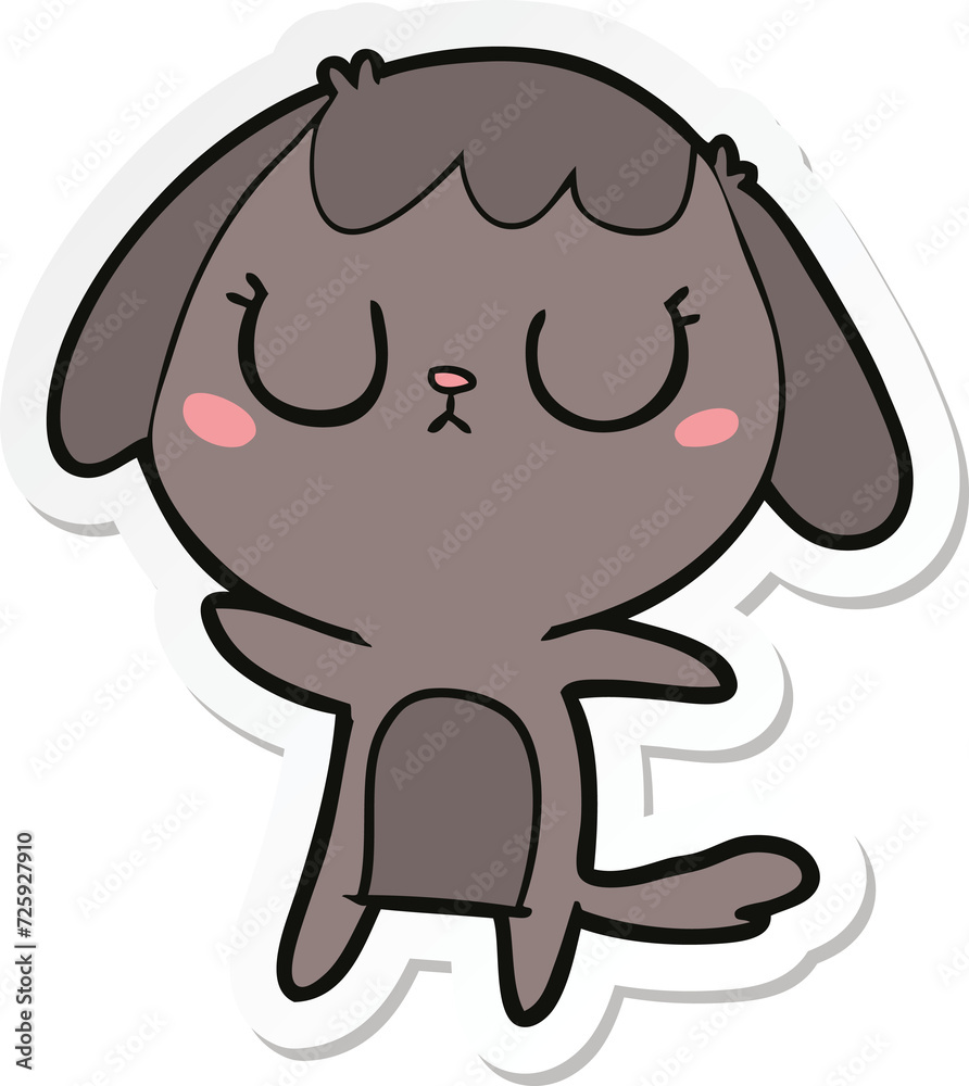 sticker of a cute cartoon dog sticker of a cute cartoon dog
