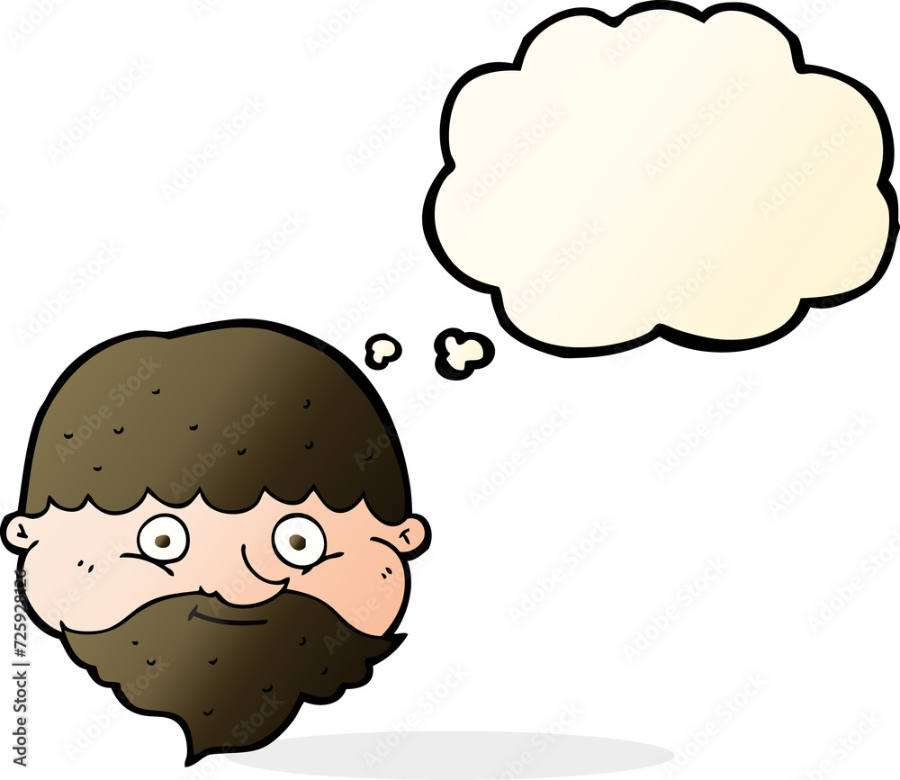 cartoon bearded man with thought bubble cartoon bearded man with thought bubble
