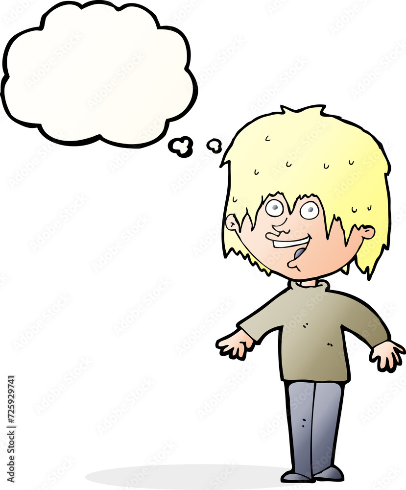 cartoon excited man with thought bubble cartoon excited man with thought bubble