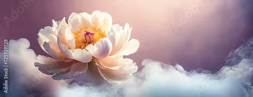 Panel kuchenny z motywem Piwonia i dym, różowa tapeta w kwiaty, puste miejsce