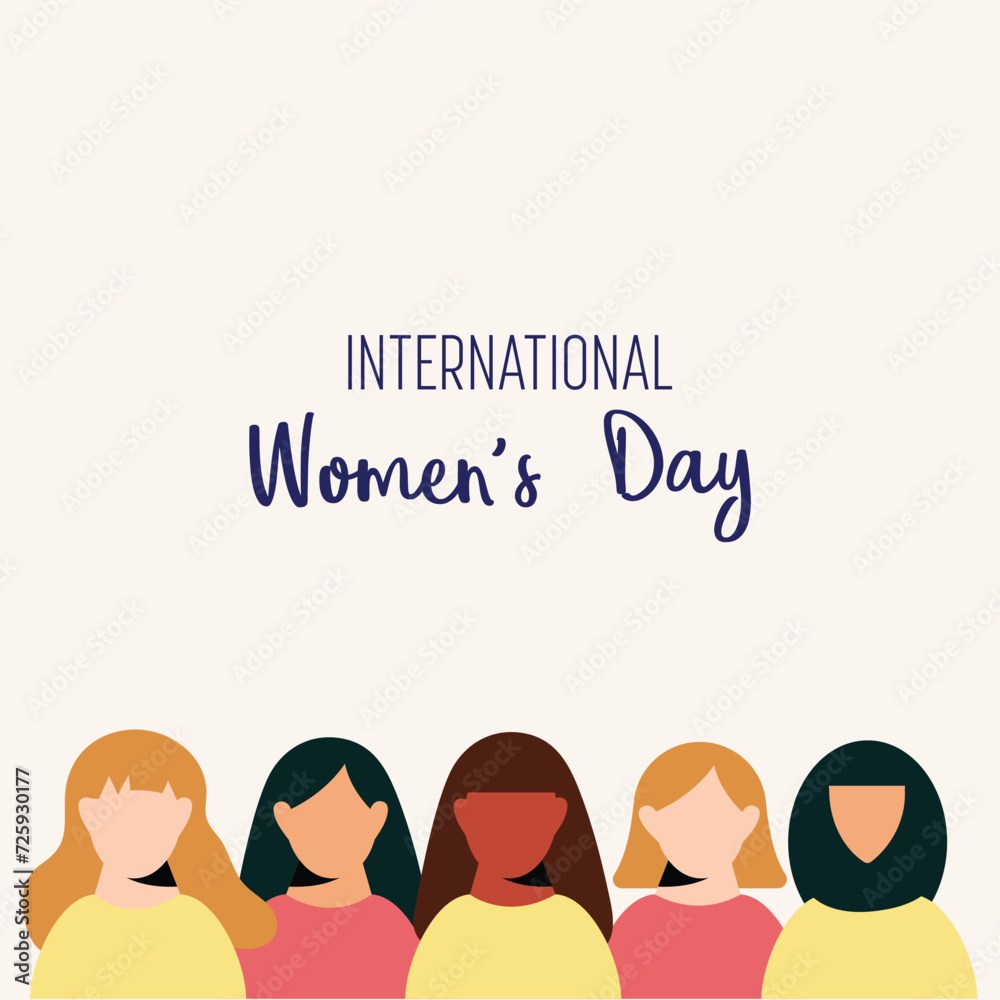 International Women's Day Greeting Card Vector Design.