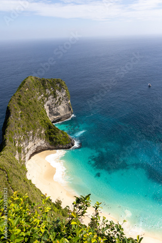 High-Angle View of Kelingking Beach on Nusa Penida Island © adogslifephoto