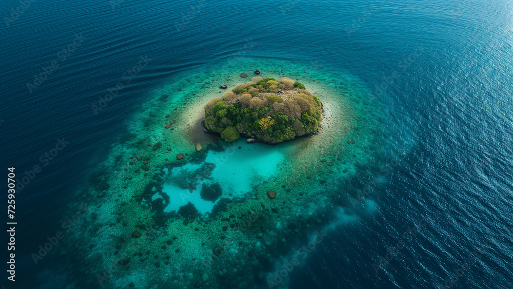 Coral Haven: An Aerial Perspective of a Small Island in the Pacific