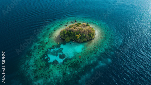 Coral Haven: An Aerial Perspective of a Small Island in the Pacific