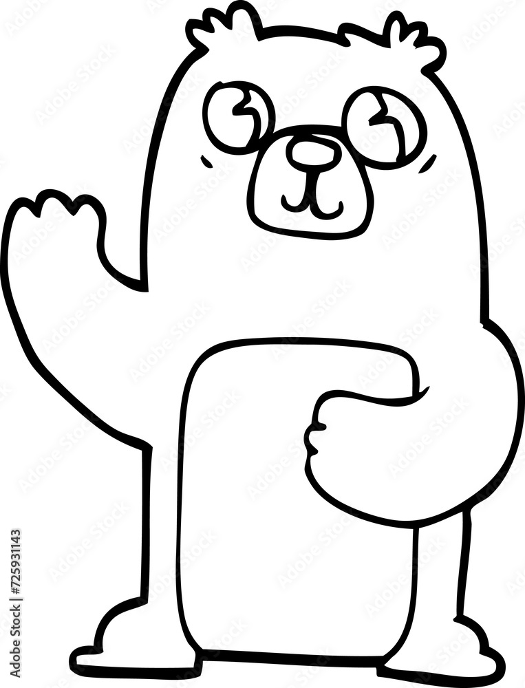 line drawing cartoon black bear line drawing cartoon black bear