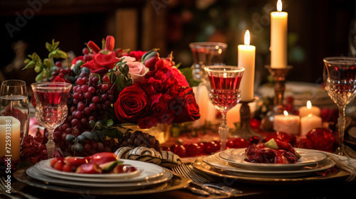 Holiday dinner table