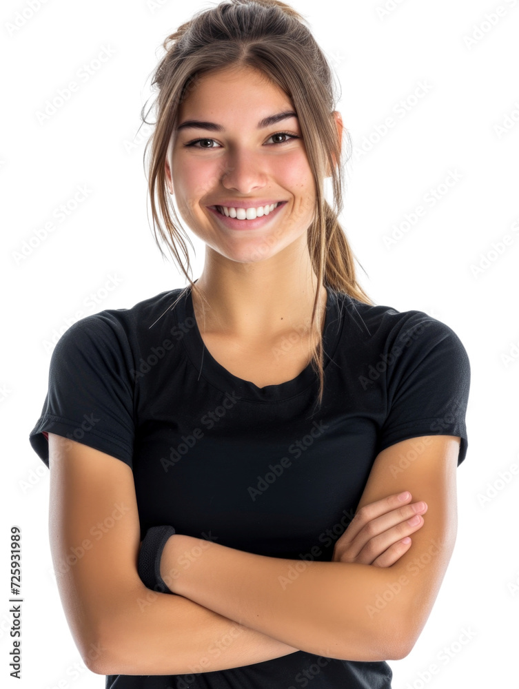 Professional woman fitness trainer transparent background Professional woman fitness trainer transparent background