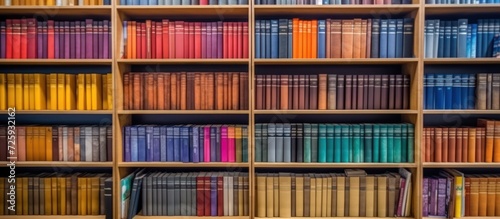 Rows of different colorful books