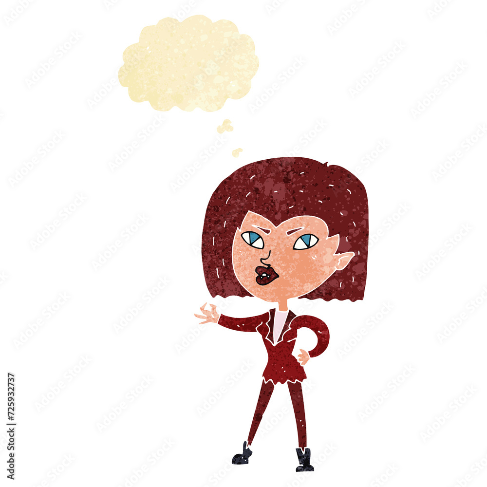 cartoon vampire girl with thought bubble cartoon vampire girl with thought bubble