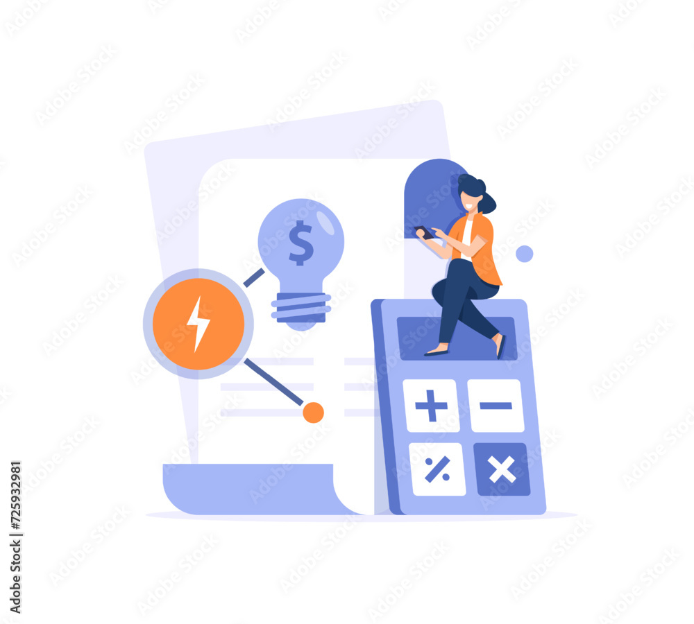 paying electricity,utilities and household invoice bills. Home finances management and sustainable housing concept paying electricity,utilities and household invoice bills. Home finances management and sustainable housing concept