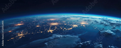 Earth view from outer space background 
