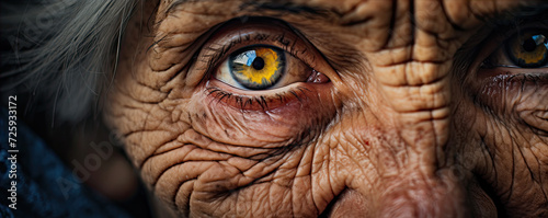 old senior woman wrinksenior eye detail. woman wrinkles detailles and eye detail. amazing close up.