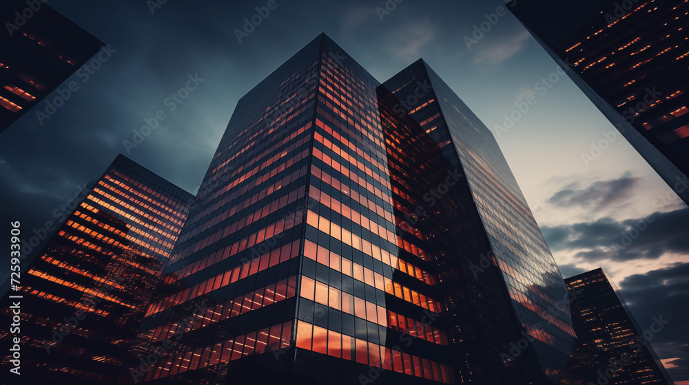 Abstract business and finance background. Modern urban business district