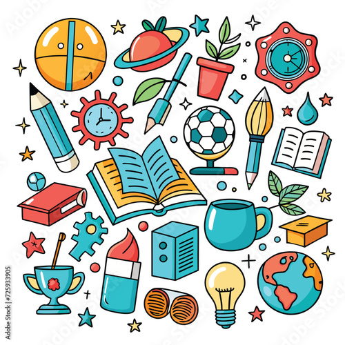 Vector Set Illustration Of Education and learning