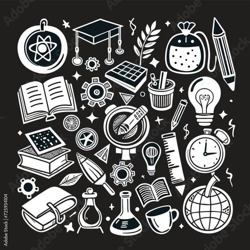 Vector Set Illustration Of Education and learning