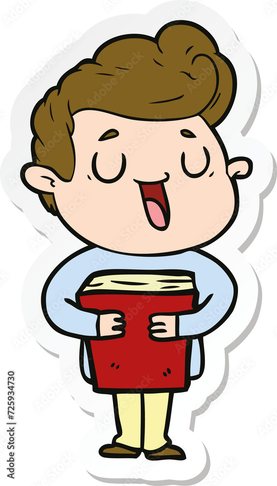 sticker of a happy cartoon man