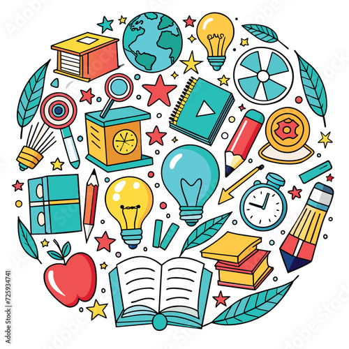 Vector Set Illustration Of Education and learning