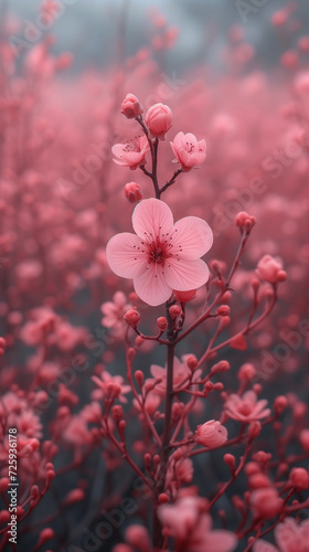 Red heart shaped confetti. AI generated art illustration.