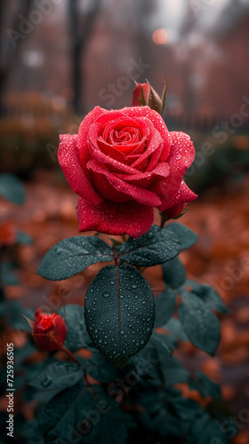 Red heart shaped confetti. AI generated art illustration.