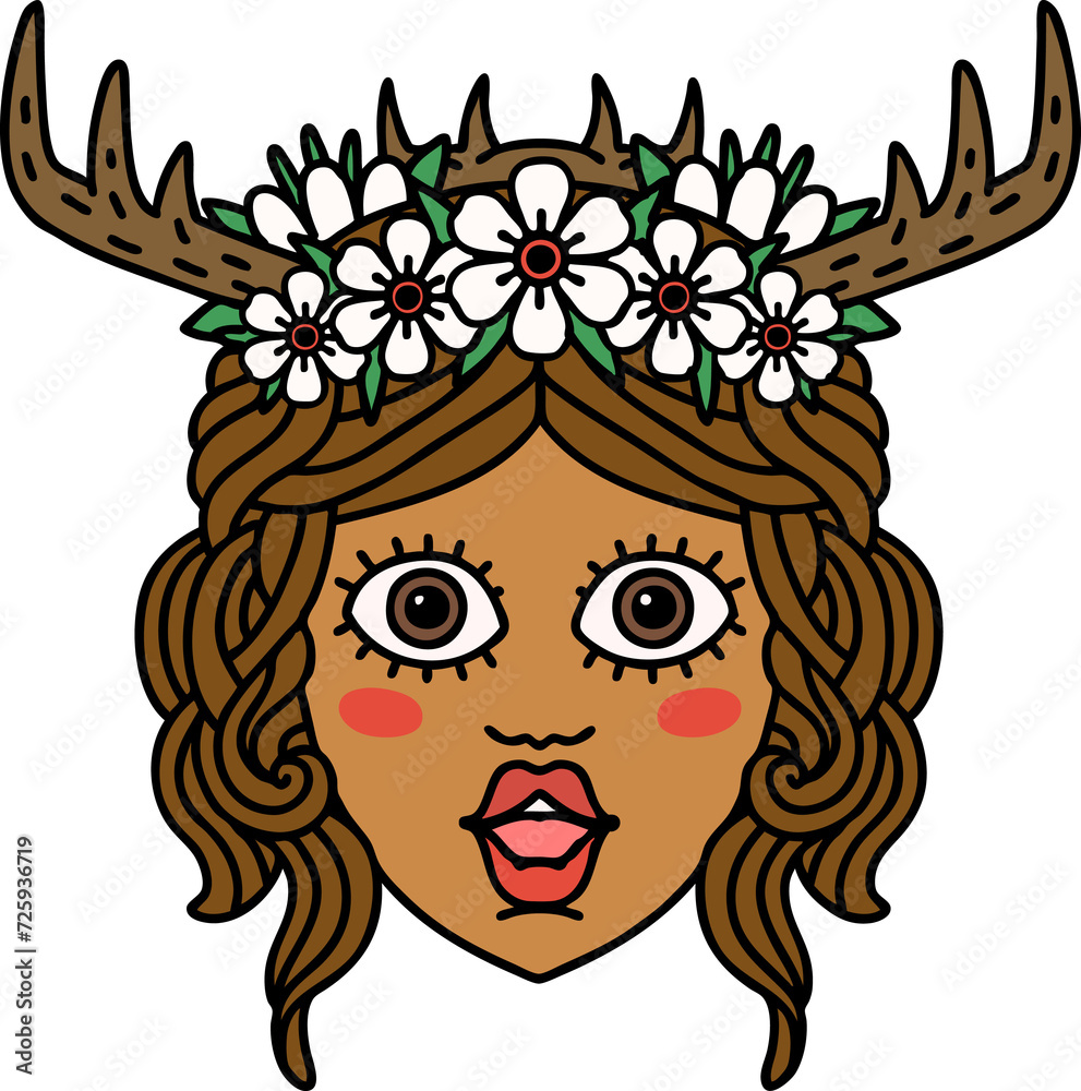 Obraz premium human druid character face illustration