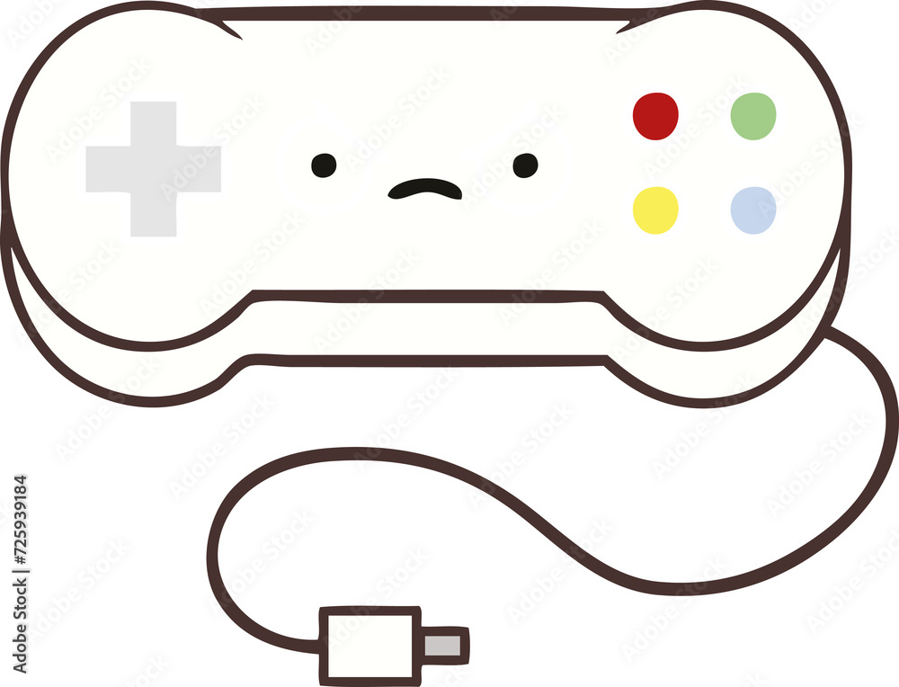 flat color retro cartoon game controller flat color retro cartoon game controller