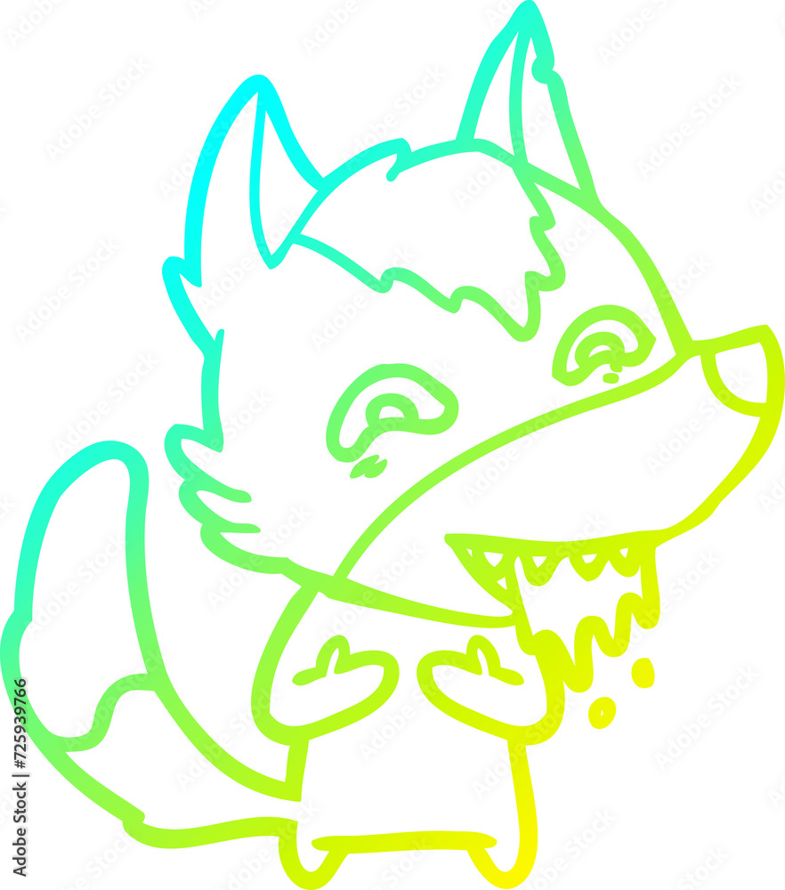 cold gradient line drawing cartoon hungry wolf cold gradient line drawing cartoon hungry wolf