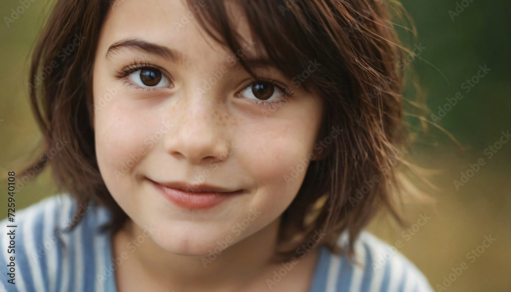 Young Brunette Girl with Freckles and Playful Smile, Soft Light Headshot Young Brunette Girl with Freckles and Playful Smile, Soft Light Headshot