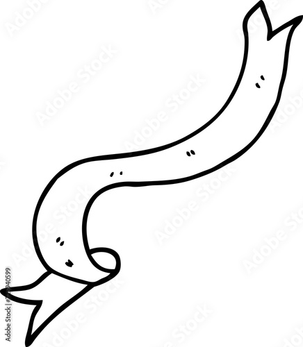 line drawing cartoon floating ribbon