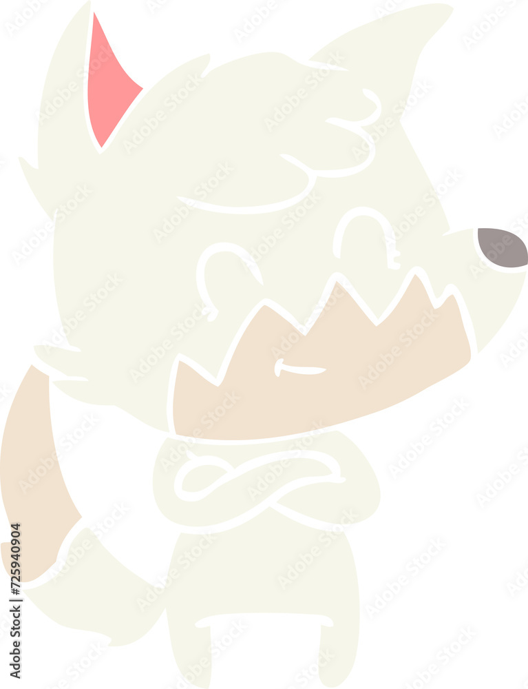 flat color style cartoon happy fox flat color style cartoon happy fox