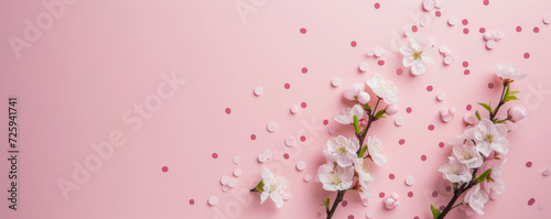 Cherry blossom. A fresh spring background in soft pastel hues of pink. Spring, nature and awakening concept.