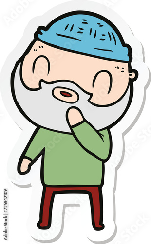 sticker of a cartoon bearded man © lineartestpilot