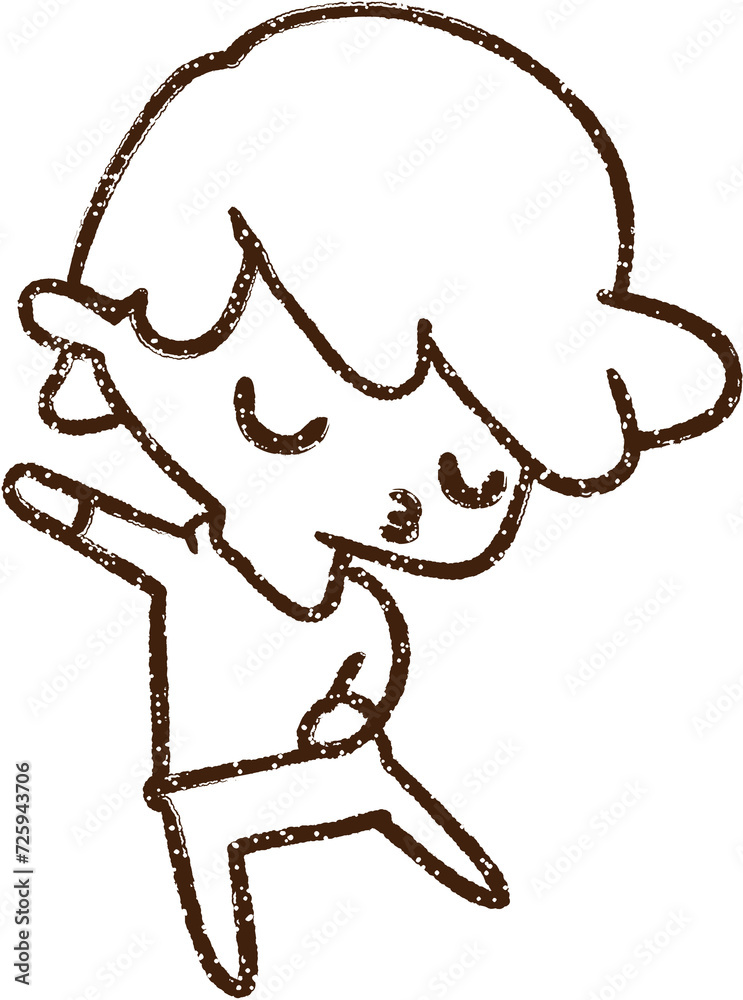 Fototapeta premium Dancing Boy Charcoal Drawing